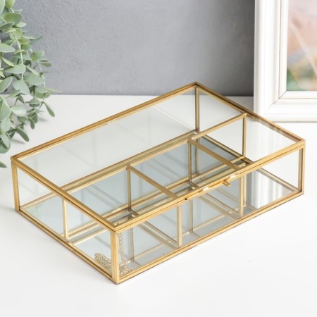 Organizer Casket Glass for the little things "minimalism" 6x16.5x23 cm