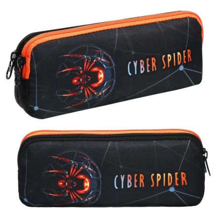 Penal soft, 2 compartments, volumetric, 90 x 220 x 40 mm, stavia "spider" black 86234