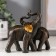Polystone souvenir "Two elephants of African brown" gold ears 11x12x5.5 cm