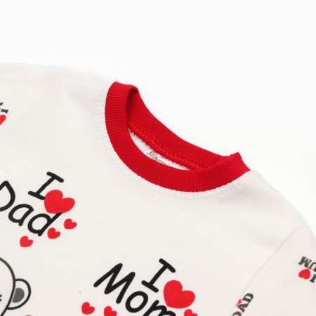 Kit for children (longshit, trousers), white/red color, height 80 cm-1