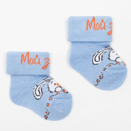 Socks children's bunny, blue color, size 7-8