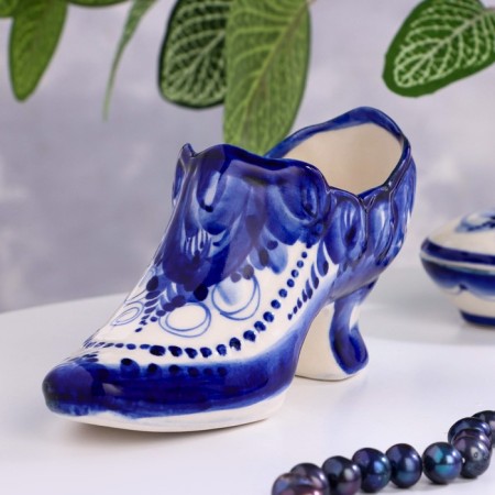 Souvenir "Ship", 16 x 6cm, Gzhel, Porcelain-1