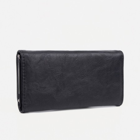 Women's wallet on a magnet, black color-1