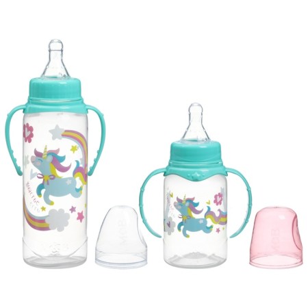 Gift children's set "Magic Pony": Butles for feeding 150 and 250 ml, straight, from 0 months, pink color-5