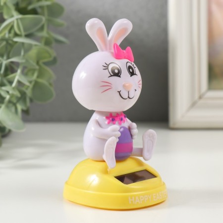 Plastic pendulum from the solar battery "Bunny with a bow and Easter egg" 5.3x6.1x10.5 cm 991069-1