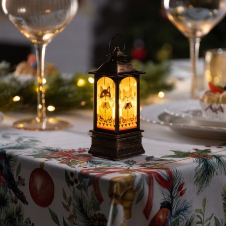LED figure "Bronze Lantern with cats" 5 × 12 × 5 cm, plastic, batteries AG13x3, glow warm white