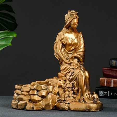 Figure Kashpo "Fortuna Sitting" bronze, 29x30x19cm-1