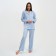 Female pajamas (shirt and trousers) KAFTAN "Triangles" Blue color, size 52-54