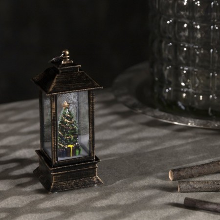 LED figure "Christmas tree in the lantern" 5 × 12 × 5 cm, plastic, batteries AG13x3, glow warm white-1