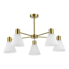 Ceiling EVOLUCE lamp. Sle1561-302-05. Arki. 5x60 watts, E27, 76x76x38 cm, brass color