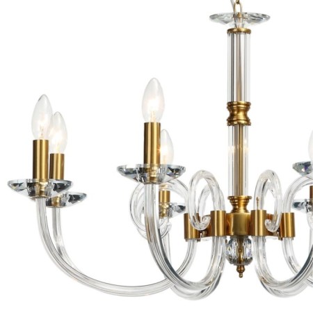 Crystal Crystal Chandelier Glass 8xe14 40W, size 75x75x59-95 cm, bronze color-1