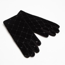 Women's gloves minaku is monophonic with rhinestones, 23 cm, cent
