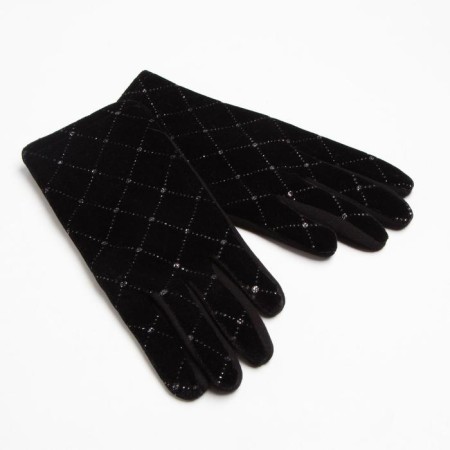 Women's gloves minaku is monophonic with rhinestones, 23 cm, cent