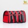 Steel-striped bag of 46*27*27 cm, red