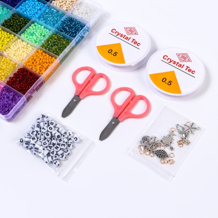 Set for creating jewelry, 48 colors, fishing line, accessories, charm-11