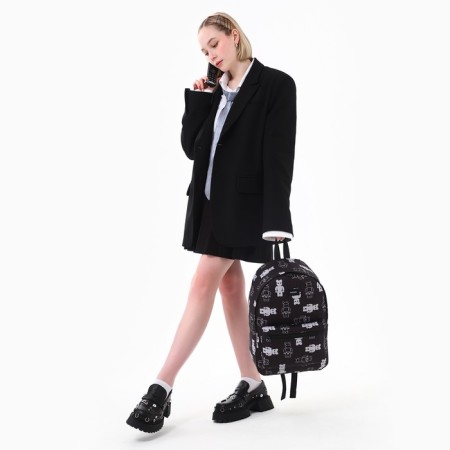 Backpack School Textile Teddy, 42x14x28 cm, black color-7