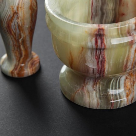 Set of a mortar with a pestle, onyx 7 x 8 x 8.5 cm-7