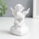 Souvenir Polystone Light "Snowty Angel on the Heart with a Fire" 9x5.5x5.7 cm