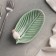 Ceramic serving "Bird on a leaf", 15.5 × 8.5 cm, green color