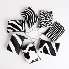 Women's wallet with lightning, black/white color