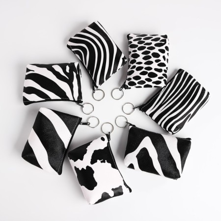 Women's wallet with lightning, black/white color