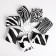 Women's wallet with lightning, black/white color
