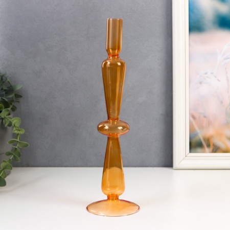 Glass of glass for 1 candle "Elsas" transparent orange 30x7.5x7.5 cm-1
