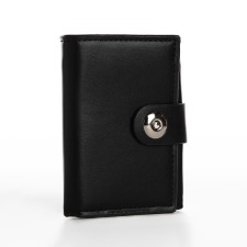 Male purse for magnet, department for bills, for maps, for coins, black color