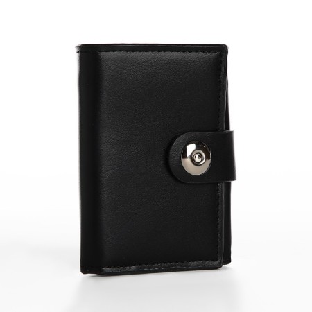 Male purse for magnet, department for bills, for maps, for coins, black color