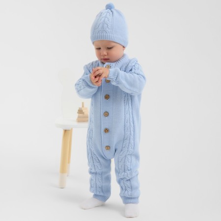 Cupid for children with a hat knitted minaku, height 86-92, blue color-5