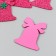 Decor "Bell with flower" 5x6 cm raspberry set 6 pcs foom glitter
