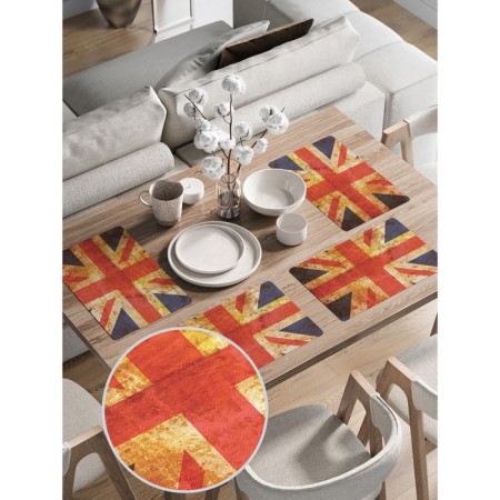A set of napkins for setting the British Flag table, rectangular, rounded edges, size 30x46 cm, 4 pcs-1