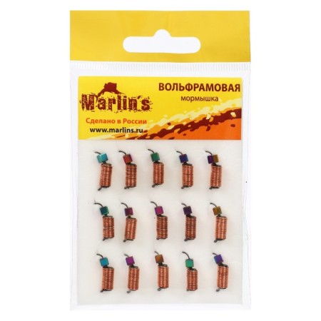 Mormyshka Wolfram Marlin’s Curs, 3 mm, 1.5 g, copper + cube gasoline, 15 pcs.-1