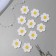 Knitted elements "chamomile", 3.4 × 3.4 cm, 10 pcs, white/yellow color