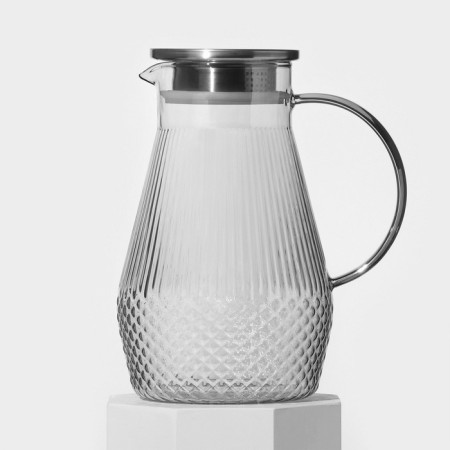 Set of glass drinking, 7 items: jug 1650 ml, 6 glasses 240 ml, color gray color-4