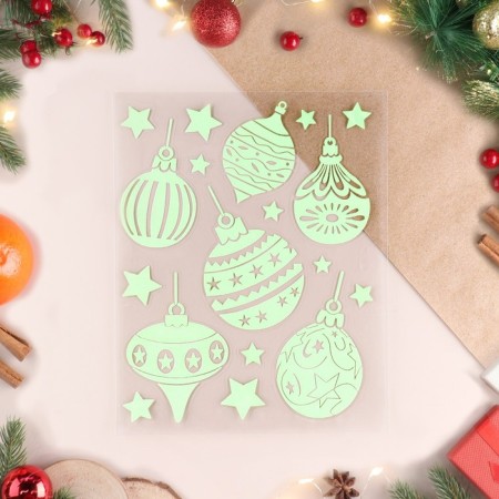 Stickers on the windows "New Year" Christmas tree decorations, 28 x 19 cm