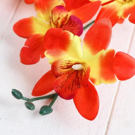 Artificial flowers "Orchid Falenopsis multiflore" 6x37 cm, orange-1
