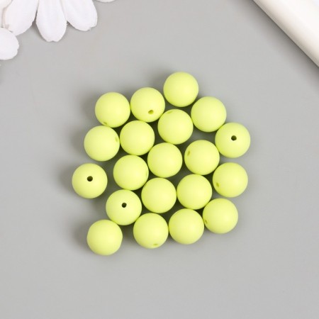 Beads for creativity plastic "lime" matte d = 1.2 cm set 20 g-2