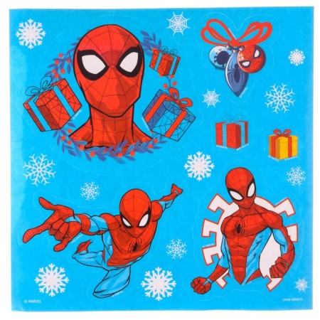Chancellery "Happy New Year", notebook A6, pen, stickers, spider-man-4