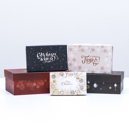 A set of boxes 10 in 1 "snowflakes", 32.5 x 20 x 12.5 - 12 x 7 x 4 cm-3