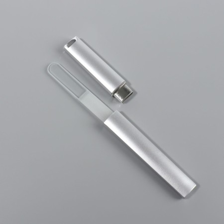 Nail glass for nails, 14 cm, in case, transparent/silver color-2