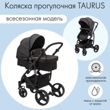Stroller children's transformer 2 in 1 Taurus (Indigo), black color