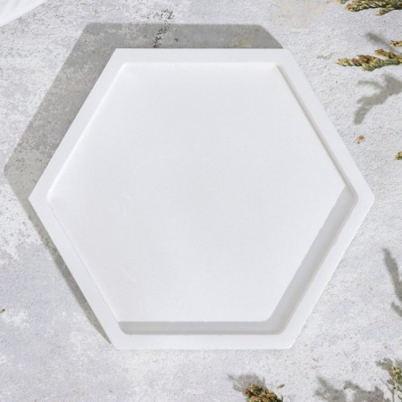 Summary "hexagonal. Marble" from gypsum, 9.7x1.3x1cm, white mother of pearl-2