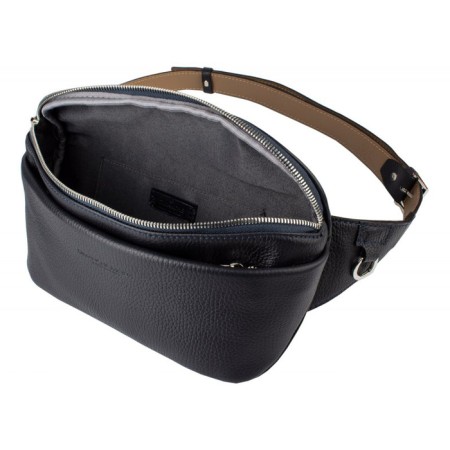 Waist bag, 2 departments, adjustable belt, blue color-1