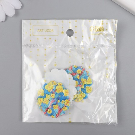 Acrylic decor "Yellow Flowers on Blue" 0.2x3.5x3.9 cm-3
