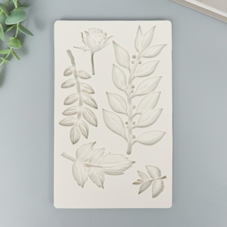 Mold Silicon "leaves and twigs" 5 objects 1x19.6x12.3 cm