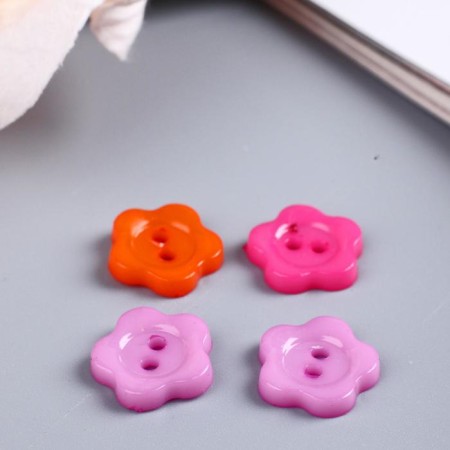 A set of buttons of decorative plastic "flowers" 1.2x1.2 cm, mix-2