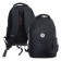 School backpack, 40 x 27 x 20 cm, Grizzly, ergonomic back, laptop department, black