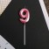 Candle for the cake, number "9", pink.