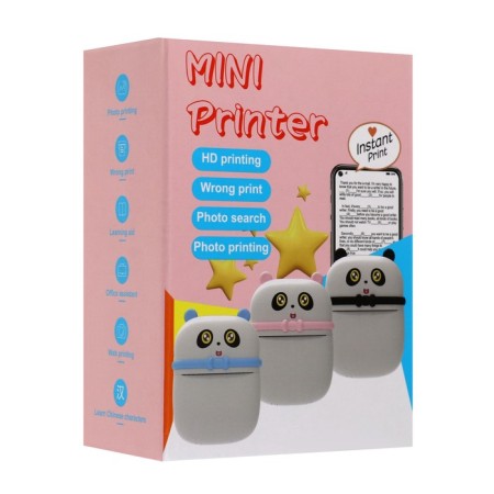 Panda LPR-20 mini-printer, Micro-USB cable. Panda is black and white.-7